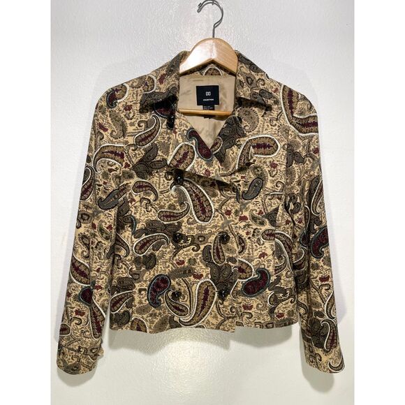 Dale Design DD Collection silk blazer jacket double breasted paysley women 4 - Picture 1 of 9